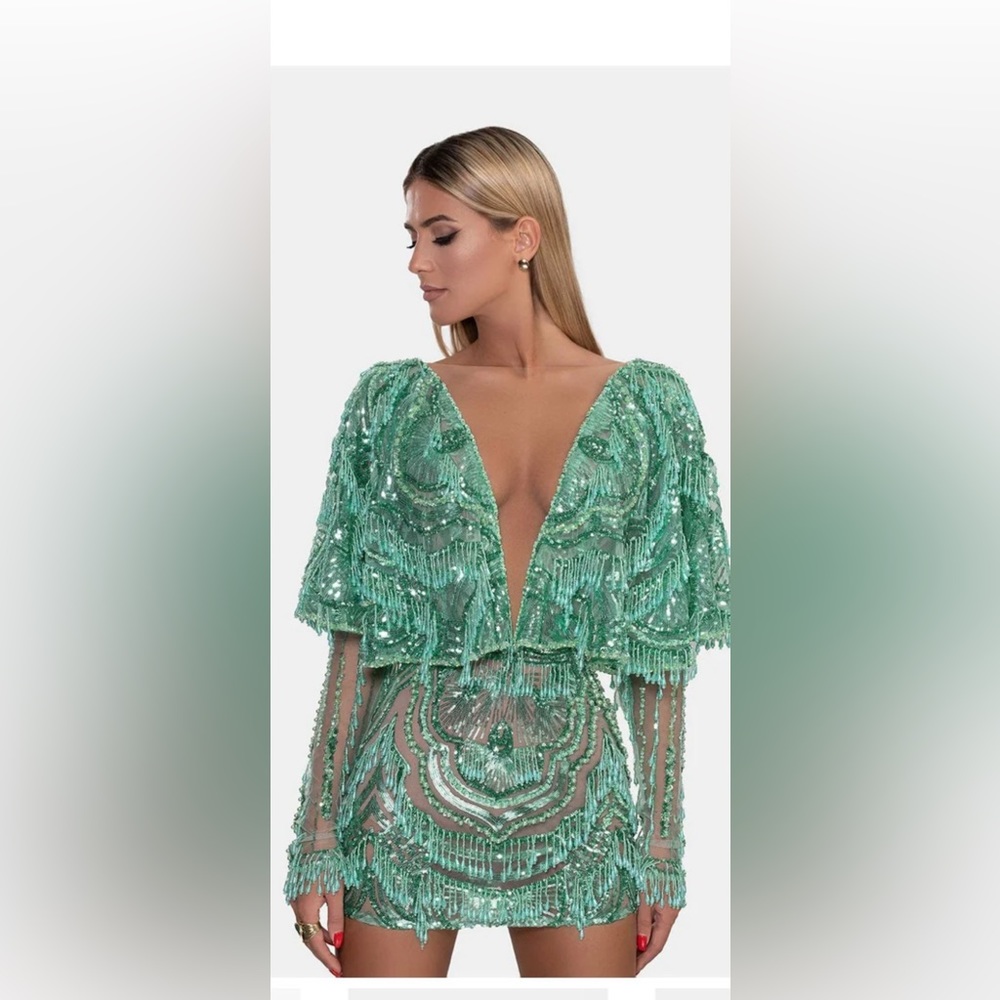 Short mint-green dress